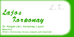 lajos korponay business card